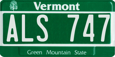 VT license plate ALS747