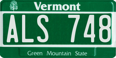 VT license plate ALS748