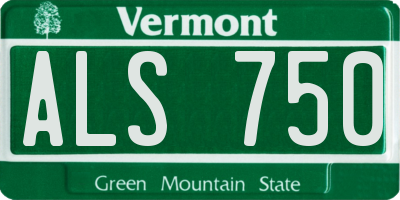 VT license plate ALS750