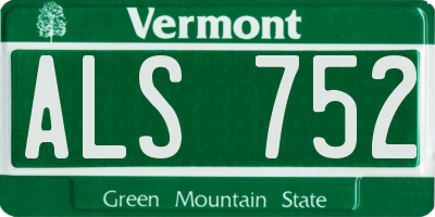 VT license plate ALS752