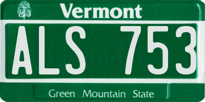 VT license plate ALS753
