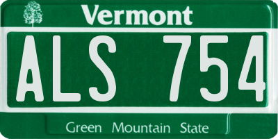 VT license plate ALS754