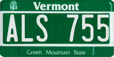 VT license plate ALS755