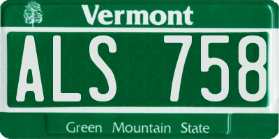 VT license plate ALS758
