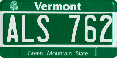 VT license plate ALS762