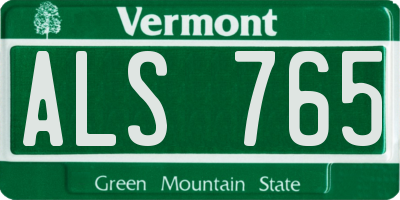 VT license plate ALS765