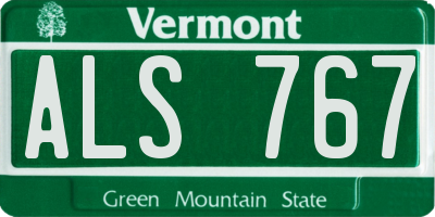 VT license plate ALS767