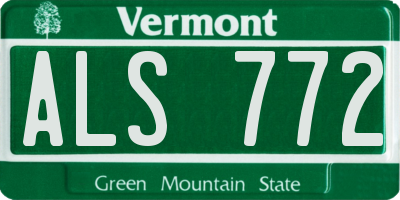 VT license plate ALS772