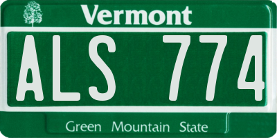 VT license plate ALS774