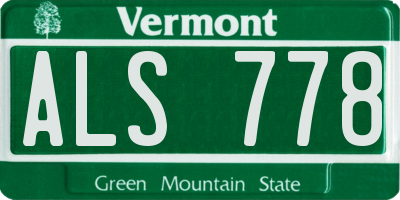 VT license plate ALS778