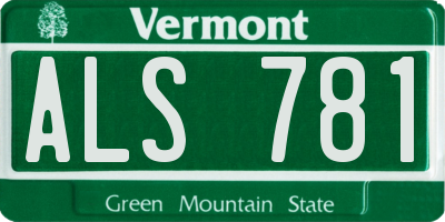 VT license plate ALS781