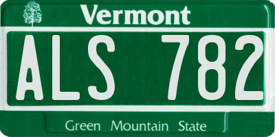 VT license plate ALS782