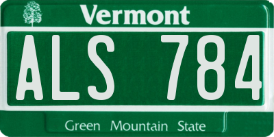 VT license plate ALS784