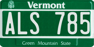 VT license plate ALS785
