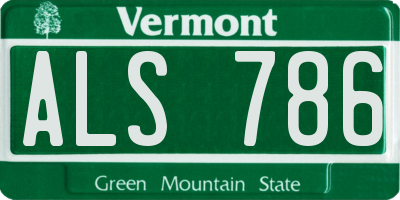 VT license plate ALS786