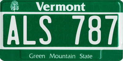 VT license plate ALS787