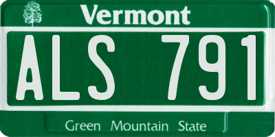 VT license plate ALS791