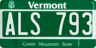 VT license plate ALS793