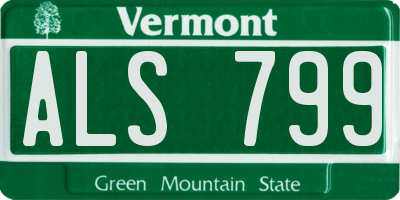 VT license plate ALS799
