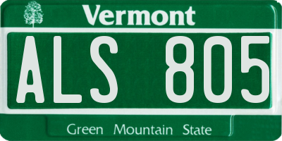 VT license plate ALS805