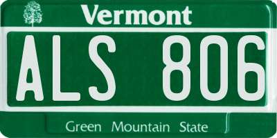 VT license plate ALS806