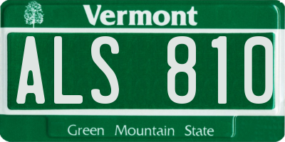VT license plate ALS810