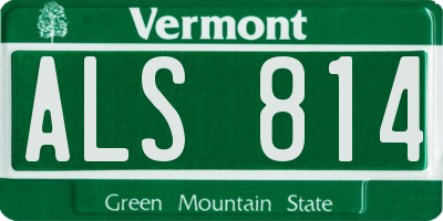 VT license plate ALS814