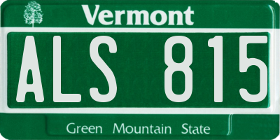 VT license plate ALS815