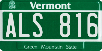 VT license plate ALS816