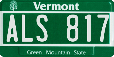 VT license plate ALS817