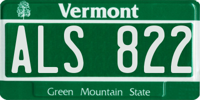 VT license plate ALS822