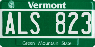 VT license plate ALS823