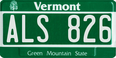 VT license plate ALS826