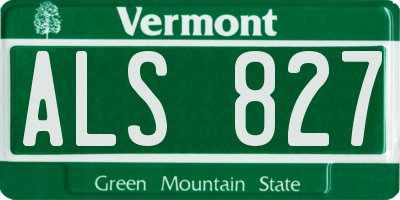 VT license plate ALS827