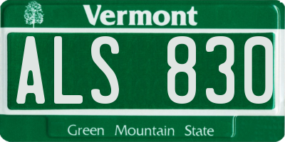 VT license plate ALS830