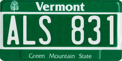 VT license plate ALS831