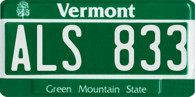 VT license plate ALS833