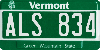 VT license plate ALS834