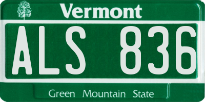 VT license plate ALS836