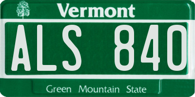 VT license plate ALS840