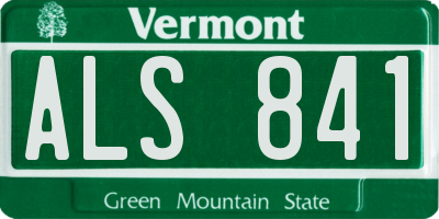 VT license plate ALS841