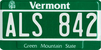VT license plate ALS842