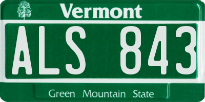 VT license plate ALS843
