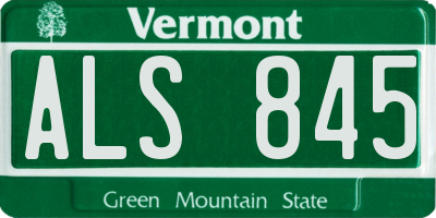 VT license plate ALS845