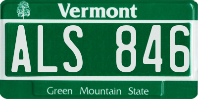 VT license plate ALS846