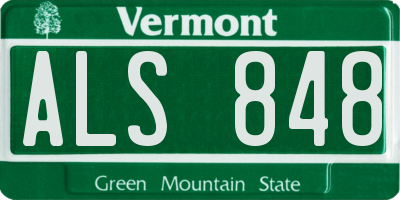 VT license plate ALS848