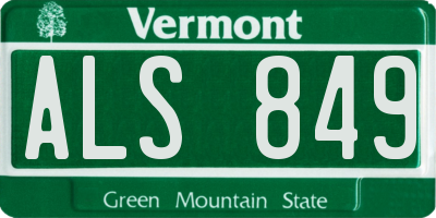 VT license plate ALS849