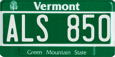 VT license plate ALS850