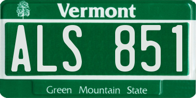 VT license plate ALS851