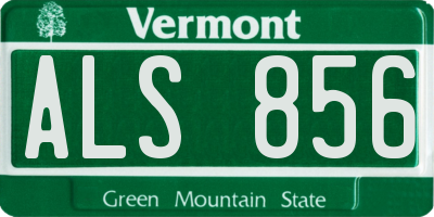 VT license plate ALS856